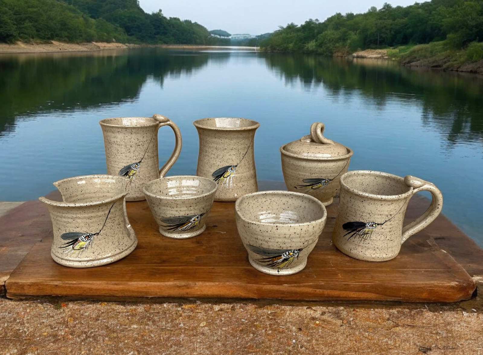 Handmade stoneware by the water