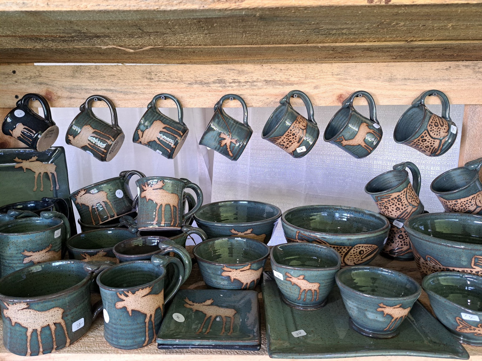 Wheel-thrown blue pottery collection