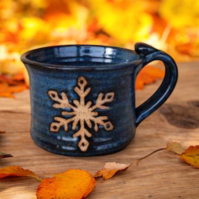 Hand-painted blue mug